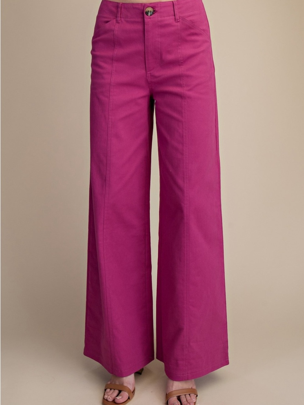 glam Wide Leg Pants in Bright Magenta Pink